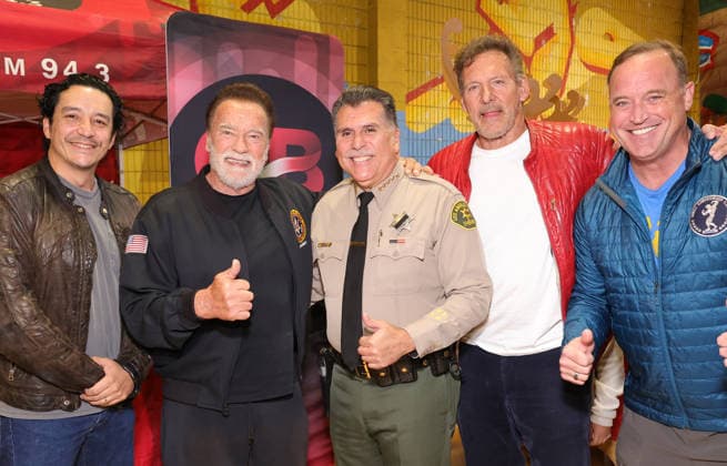 44th Annual Miracle on 1st Street Turkey Giveaway! 25 November 2025 . Los Angeles, California - Gabriel Luna, Governor Arnold Schwarzenegger, Sheriff Robert G. Luna, Ralf Moeller, Matt Iseman At 44th Annual Miracle on 1st Street Turkey Giveaway! held at The Hollenbeck Youth Center in Los Angeles., Credit:Sadou Faye Avalon United States, CA, Los Angeles, The Hollenbeck Youth Center  Copyright: xSadouxFayex xAvalonx 1054632072