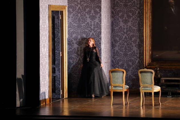 Vida Mikneviciute as Princess Fedora Romazov during the photo rehearsal for Fedora at the Deutsche Oper in Berlin, November 25, 2025 Melodramma in three acts by Umberto Giordano Musical direction John Fiore Staging Christof Loy Stage and costumes Herbert Murauer Premiere is on November 27, 2025 Deutsche Oper Berlin Fedora