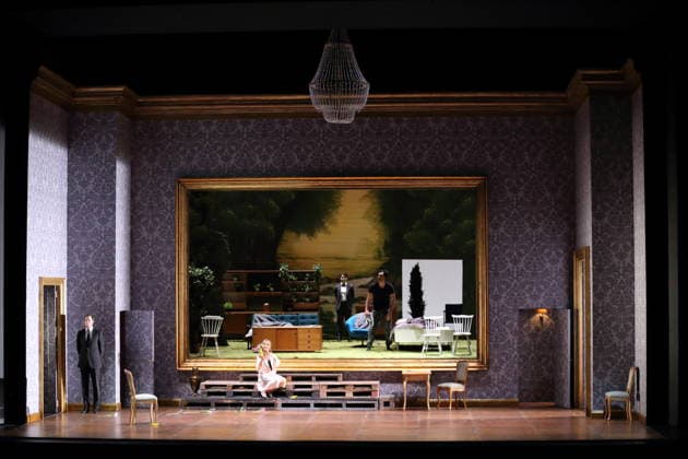 Vida Mikneviciute as Princess Fedora Romazov , Arianna Manganello as Dimitri and Jonathan Tetelman as Count Loris Ipanov , f l , during the photo rehearsal for Fedora at the Deutsche Oper in Berlin, November 25, 2025 Melodrama in three acts by Umberto Giordano Musical direction John Fiore Staging Christof Loy S