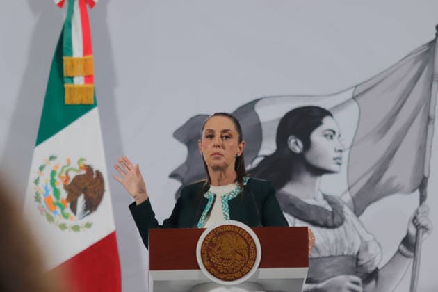Mexico™s President Claudia Sheinbaum Holds Briefing Mexico™s President Claudia Sheinbaum Pardo speaks during a news conference about the new Mexican supercomputer, Coatlicue , the first in Latin America, will have a large data processing capacity. on November 26, 2025 in Mexico City, Mexico. (Photo by Carlos Santiago Eyepix Group) Copyright: xCarlosxSantiagox xEyepixxGroupx CS_26112025_173573