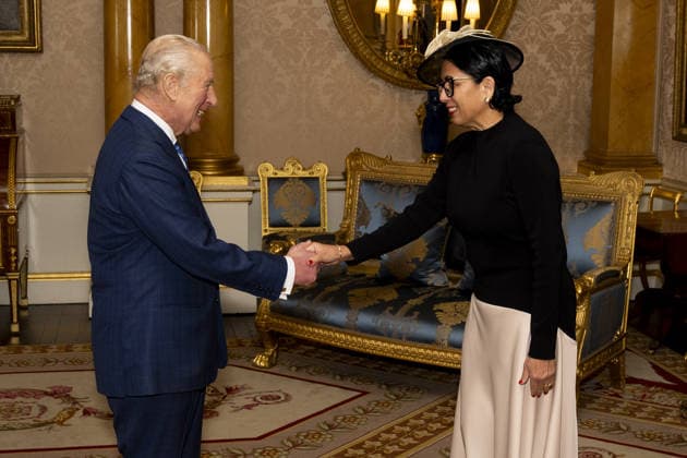 Audience at Buckingham Palace, London, 26 November 2025 King Charles III during an audience with Ms Cherie Nisbet, High Commissioner for Belize in London, at Buckingham Palace, London. Picture date: Wednesday November 26, 2025., Credit:Jordan Pettitt Avalon UK, London  Copyright: xJordanxPettittx xAvalonx 1054784272