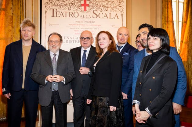 Premiere At La Scala -Lady Macbeth Of The Mtsensk District- Press Conference La Scala Theatre - Milan, Italy Vasily Barkhatov;Riccardo Chailly;Fortunato Ortombina;Sara Jakubiak;Alexander Roslavets;Yevgeny Akimov;Najmiddin Mavlyanov;Olga Shaishmelashvili Premiere At La Scala -Lady Macbeth Of The Mtsensk District- Press Conference La Scala Theatre - Milan, Italy 26th November 2025  Copyright: xSGPx