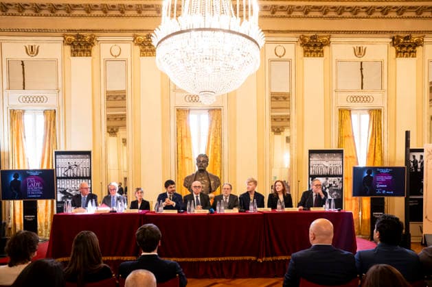 Premiere At La Scala -Lady Macbeth Of The Mtsensk District- Press Conference La Scala Theatre - Milan, Italy Carlo Rossanigo;Massimiliano Di Silvestre;Cristina Parenti;Tommaso Sacchi;Fortunato Ortombina;Riccardo Chailly;Vasily Barkhatov;Sara Jakubiak;Paolo Besana Premiere At La Scala -Lady Macbeth Of The Mtsensk District- Press Conference La Scala Theatre - Milan, Italy 26th November 2025  Copyright: xALFONSOxCATALANO SGPITALIAx