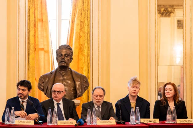 Premiere At La Scala -Lady Macbeth Of The Mtsensk District- Press Conference La Scala Theatre - Milan, Italy Tommaso Sacchi;Fortunato Ortombina;Riccardo Chailly;Vasily Barkhatov;Sara Jakubiak Premiere At La Scala -Lady Macbeth Of The Mtsensk District- Press Conference La Scala Theatre - Milan, Italy 26th November 2025  Copyright: xALFONSOxCATALANO SGPITALIAx