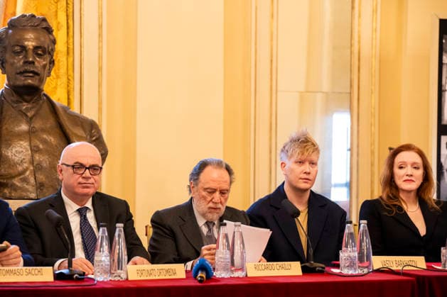 Premiere At La Scala -Lady Macbeth Of The Mtsensk District- Press Conference La Scala Theatre - Milan, Italy Fortunato Ortombina;Riccardo Chailly;Vasily Barkhatov;Sara Jakubiak Premiere At La Scala -Lady Macbeth Of The Mtsensk District- Press Conference La Scala Theatre - Milan, Italy 26th November 2025  Copyright: xALFONSOxCATALANO SGPITALIAx