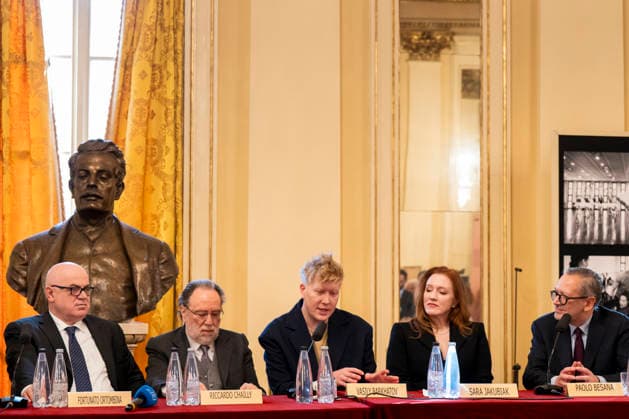Premiere At La Scala -Lady Macbeth Of The Mtsensk District- Press Conference La Scala Theatre - Milan, Italy Fortunato Ortombina;Riccardo Chailly;Vasily Barkhatov;Sara Jakubiak;Paolo Besana Premiere At La Scala -Lady Macbeth Of The Mtsensk District- Press Conference La Scala Theatre - Milan, Italy 26th November 2025  Copyright: xALFONSOxCATALANO SGPITALIAx