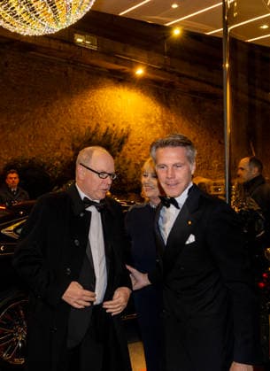 26-11-2025 Monaco Prince Emanuele Filiberto, Duke of Savoy, and Prince Albert of Monaco during a gala for the Princess Grace hospital of Monaco. at the Yacht Club de Monaco. The proceeds of the evening will be donated to Oeuvre de Soeur Marie Association of Monaco for the purchase of medical equipment for the Princess Grace hospital of Monaco. Â  Copyright: xPPEx