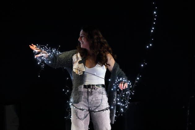 Aysima Ergün during the photo rehearsal for Die Allerletzten at the Maxim Gorki Theater in Berlin, Studio, 26 November 2025 Play and direction Marco Damghani Stage Hugo Gretler Costumes Ragna Fiona Rabea Hemmersbach Premiere is on 28 November 2025 Maxim Gorki Theater Berlin Die Allerletzten