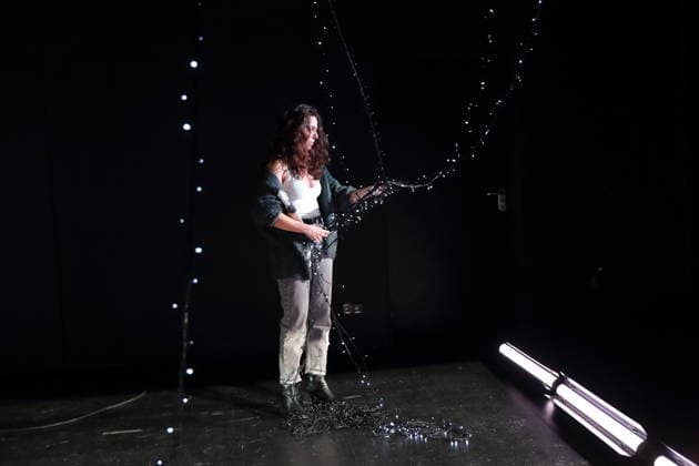 Aysima Ergün during the photo rehearsal for Die Allerletzten at the Maxim Gorki Theater in Berlin, Studio, 26 November 2025 Play and direction Marco Damghani Stage Hugo Gretler Costumes Ragna Fiona Rabea Hemmersbach Premiere is on 28 November 2025 Maxim Gorki Theater Berlin Die Allerletzten
