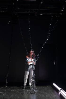 Aysima Ergün during the photo rehearsal for Die Allerletzten at the Maxim Gorki Theater in Berlin, Studio, 26 November 2025 Play and direction Marco Damghani Stage Hugo Gretler Costumes Ragna Fiona Rabea Hemmersbach Premiere is on 28 November 2025 Maxim Gorki Theater Berlin Die Allerletzten