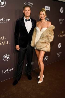 Berlin abb Lena Gercke Model hostess with boyfriend Dustin Schöne Schoene at the Magical Christmas Ball of LeGer by Lena Gercke at Claerchens Ballhaus Berlin on 26 11 2025 Berlin Germany