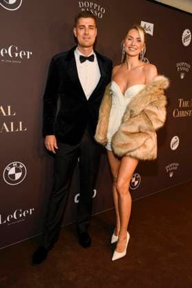 Berlin abb Lena Gercke Model hostess with boyfriend Dustin Schöne Schoene at the Magical Christmas Ball of LeGer by Lena Gercke at Claerchens Ballhaus Berlin on 26 11 2025 Berlin Germany