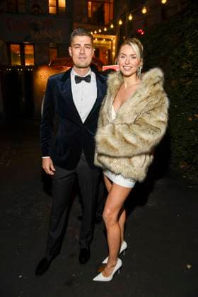 Berlin abb Lena Gercke Model hostess with boyfriend Dustin Schöne Schoene at the Magical Christmas Ball of LeGer by Lena Gercke at Claerchens Ballhaus Berlin on 26 11 2025 Berlin Germany