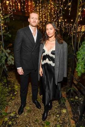 Berlin abb Andre Schürrle and Anna Schürrle Schuerrle soccer player wife as guests at the Magical Christmas Ball by LeGer by Lena Gercke at Claerchens Ballhaus Berlin on 26 11 2025 Berlin Germany