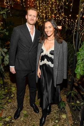 Berlin abb Andre Schürrle and Anna Schürrle Schuerrle soccer player wife as guests at the Magical Christmas Ball by LeGer by Lena Gercke at Claerchens Ballhaus Berlin on 26 11 2025 Berlin Germany
