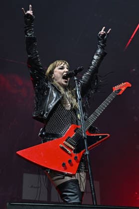 Halestorm performing at O2 Arena in London LONDON, ENGLAND - NOVEMBER 26: Lzzy Hale of ˜Halestorm™ performing at O2 Arena, Greenwich on November 26, 2025 in London, England. CAP MAR MAR Great Britain Copyright: xMartinxHarris CapitalxPicturesx