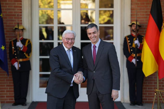 Sánchez receives Steinmeier at the Moncloa Palace The President of the Government, Pedro Sánchez d , and the German Federal President, Frank Walter Steinmeier i , during a meeting, at the Moncloa Palace, on November 27, 2025, in Madrid Spain The German President, Frank Walter Steinmeier, began yesterday, November 26, his first state visit to Spain, which includes meetings with the King, the President of the Government and a trip to the Basque Country to pay homage to the victims of the Nazi bombing in Gernika, November 26, his first state visit to Spain, which includes meetings with the King, the President of the Government, and a trip to the Basque Country to pay homage to the victims of the Nazi bombing of Gernika during the Civil War 27  Copyright: xAlejandroxMartinezxVÃ lezx 7130059