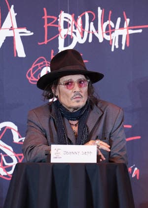 November 27, 2025, Tokyo, Japan - Johnny Depp attends a press conference for his A Bunch of Stuff - Tokyo exhibition.  aflo_311720125