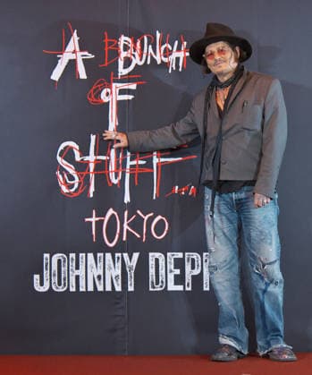 Actor Johnny Depp attends a press conference for his exhibition A Bunch of Stuff -Tokyo in Tokyo, Japan on Thursday, November 27, 2025. His art exhibition will open November 28 to May 6, 2026.  TKP2025112717 KEIZOxMORI