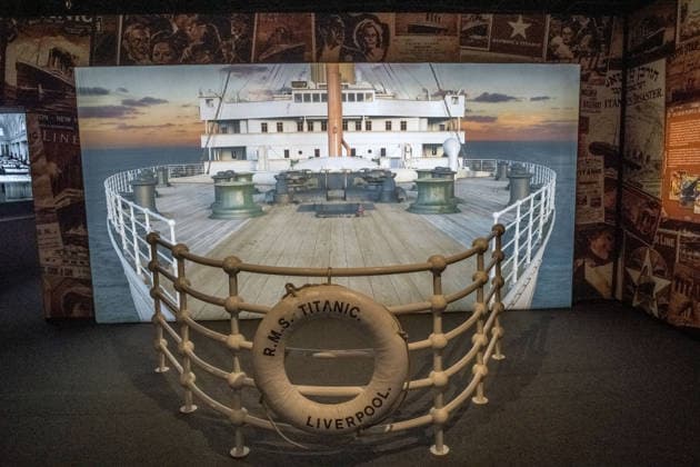 The exhibition Titanic An Immersive Voyage opens its doors in Leipzig on November 28 Original artifacts from the RMS Titanic and its sister ship Olympic as well as elaborately staged film props from James Camerons Titanic are on display Highlights include a rare deck chair from the promenade deck of the Titanic ocean liner that crashed in 1912 E