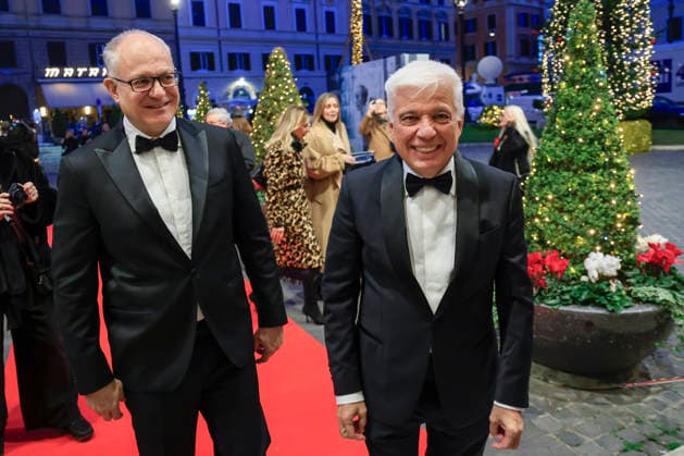 November 27, 2025, Rome, Rome, ITALIA: The Teatro dell Opera season opens with the premiere of Lohengrin. Pictured are Roberto Gualtieri and Francesco Giambrone. Rome, Italy 27 November 2025 Rome ITALIA  - ZUMAa289 20251127_zia_a289_081 Copyright: xRichardxDexLucax