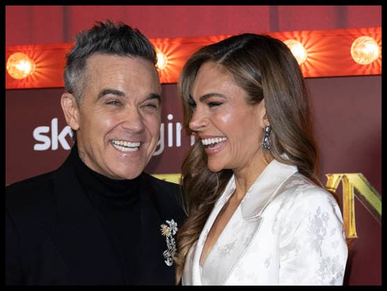 . 27 11 2025. London, United Kingdom. Robbie Williams and wife Ayda Field arriving at the Tinsel Town premiere in London.  xStephenxLockx xi-Imagesx IIM-26418-0044