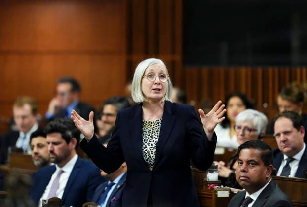 November 27, 2025, Ottawa, On, Canada: Minister of Jobs and Families Patty Hajdu responds to a question during question period in the House of Commons on Parliament Hill in Ottawa on Thursday, Nov. 27, 2025. Ottawa Canada  - ZUMAc35_ 20251127_zaf_c35_084 Copyright: xSeanxKilpatrickx
