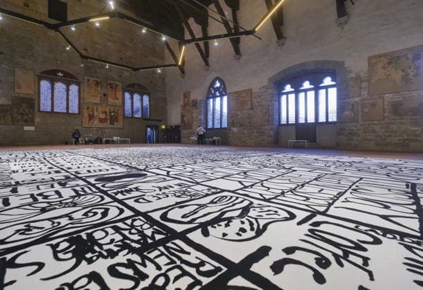 Matt Mullican s largest work, exhibited at the Palazzo della Ragione in Bergamo Alta, is a symbolic system composed of signs, diagrams, pictograms, and symbols.  Copyright: xLucaxPontix xipa-agency.netx xLucaxPonti Ipaxagencyx IPA_Agency_IPA68468025