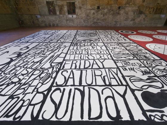 Matt Mullican s largest work, exhibited at the Palazzo della Ragione in Bergamo Alta, is a symbolic system composed of signs, diagrams, pictograms, and symbols.  Copyright: xLucaxPontix xipa-agency.netx xLucaxPonti Ipaxagencyx IPA_Agency_IPA68468044