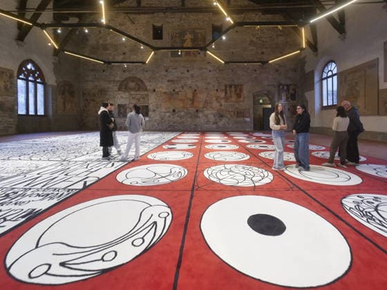 Matt Mullican s largest work, exhibited at the Palazzo della Ragione in Bergamo Alta, is a symbolic system composed of signs, diagrams, pictograms, and symbols.  Copyright: xLucaxPontix xipa-agency.netx xLucaxPonti Ipaxagencyx IPA_Agency_IPA68468070
