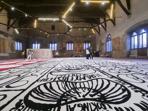 Matt Mullican s largest work, exhibited at the Palazzo della Ragione in Bergamo Alta, is a symbolic system composed of signs, diagrams, pictograms, and symbols.  Copyright: xLucaxPontix xipa-agency.netx xLucaxPonti Ipaxagencyx IPA_Agency_IPA68468087