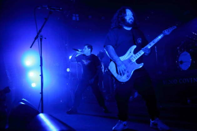 James Deberg and Josh Thomas, from left, from the band Thousand Below at a concert supporting Adept at Astra Kulturhaus in Berlin, November 27, 2025 Thousand Below concert Berlin