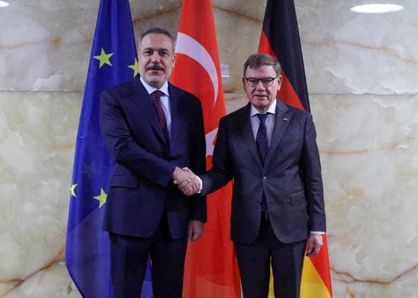 Turkish Foreign Minister Hakan Fidan BERLIN, GERMANY - NOVEMBER 28: (----EDITORIAL USE ONLY - MANDATORY CREDIT - TURKISH FOREIGN MINISTRY HANDOUT - NO MARKETING NO ADVERTISING CAMPAIGNS - DISTRIBUTED AS A SERVICE TO CLIENTS----) Turkish Foreign Minister Hakan Fidan meets with German Foreign Minister Johann David Wadephul in Berlin, Germany on November 28, 2025. Turkish Foreign Ministry Handout Anadolu Berlin Germany. Editorial use only. Please get in touch for any other usage.  Copyright: x2025xAnadoluxTurkishxForeignxMinistryx xHandoutx