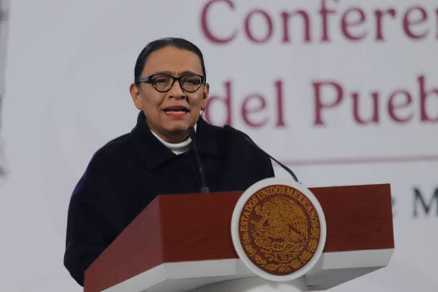 MexicoÃ¢â‚¬â ¢s Minister of the Interior, Rosa Icela RodroÂ­guez speaks during a press conference at National Palace. on November 28, 2025 in Mexico City, Mexico. Mexico City Mexico - ZUMAe321 20251128_zia_e321_002 Copyright: xCarlosxSantiagox
