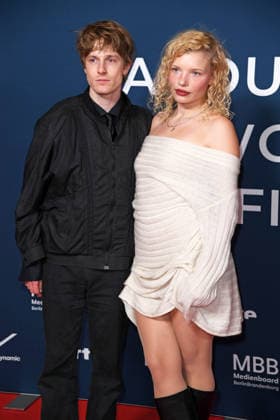 Louis Hofmann, Luisa Celine Gaffron at the festival opening of AROUND THE WORLD IN 14 FILMS at the cinema in the Kulturbrauerei in Berlin on 28 11 2025
