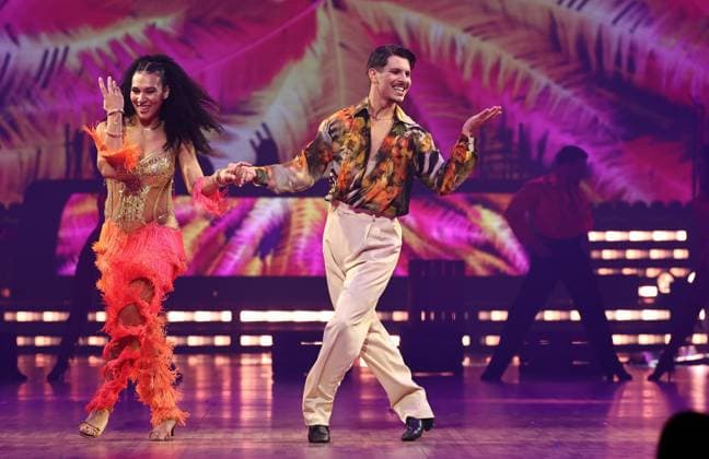 Let s Dance Live Tour 2025 in Erfurt EDITORIAL USE ONLY FOR EDITORIAL USE 28 11 2025, Erfurt, Messehalle, Let™s Dance The Original Live Tour 2025 in the picture Marie Mouroum and Alexandru Ionel