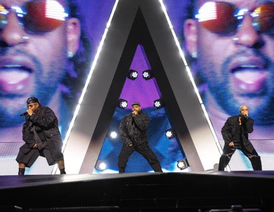 JLS bring their The Club Is Alive: 2025 Hits Tour to the O2 arena London United Kingdom Friday 28 November 2025. Oritse Williams , JB Gill (Jonathan Benjamin Gill) of JLS performing on their The Club Is Alive: 2025 Hits Tour at the O2 arena London, United Kingdon on Friday 28 November 2025., Credit:Ray Hill Avalon  Copyright: xRayxHillx xAvalonx 1055274386