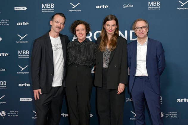 Jonas Dornbach, Maria Schrader, Janine Jackowski and Bernhard Karl at the festival opening and the premiere of the feature film Sentimental Value at the 20 World Cinema Festival Around the World in 14 Films at the cinema in theKulturBrauerei Berlin, 28 11 2025 Foto:xM.xBehrensx xFuturexImagex world_5151