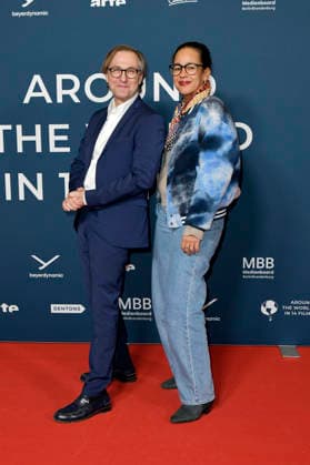 Bernhard Karl and Sarah Blaßkiewitz at the festival opening and the premiere of the feature film Sentimental Value at the 20 World Cinema Festival Around the World in 14 Films at the cinema in theKulturBrauerei Berlin, 28 11 2025 Foto:xM.xBehrensx xFuturexImagex world_5158