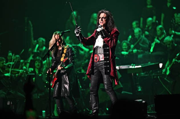 Night of the Proms 2025 Singer Alice Cooper and guitarist Nita Strauss during a performance at the Night of the Proms 2025 on 28 11 2025 at the SAP Arena Mannheim 20251128MWI100035