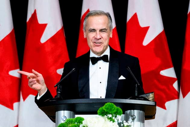 November 29, 2025, Ottawa, On, Canada: Prime Minister Mark Carney speaks during the Parliamentary Press Gallery Dinner in Ottawa, on Saturday, Nov. 29, 2025. Ottawa Canada  - ZUMAc35_ 20251129_zaf_c35_091 Copyright: xSpencerxColbyx
