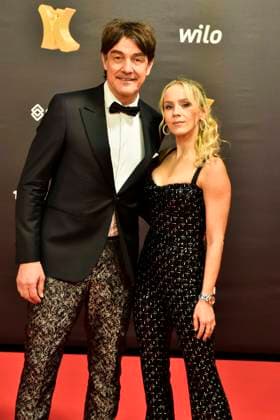 ABBdortmund Matze Knop , Nika Krosny Wosz presenter as a guest on the red carpet at the Kinderlachen Gala 2025 in the Westfalenhalleon 29 11 2025 in Dortmund NRW Germany