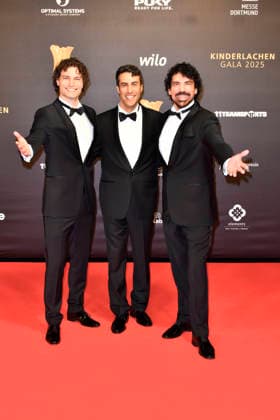 ABBdortmund German Gholami, Val Mihelcic, Laszlo Maleczky, Impulso Tenors as guests on the red carpet at the Kinderlachen Gala 2025 in the Westfalenhalleon 29 11 2025 in Dortmund NRW Germany
