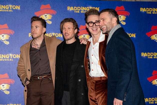Paddington The Musical Word Premiere in London - 30 Nov 2025 L-R Danny Jones, Dougie Poynter, Tom Fletcher and Harry Judd seen arriving on the Blue Carpet during the Paddington The Musical World Premiere opens in the West End, London. London United Kingdom Copyright: xBonniexBritainx xSOPAxImagesx BNS02260