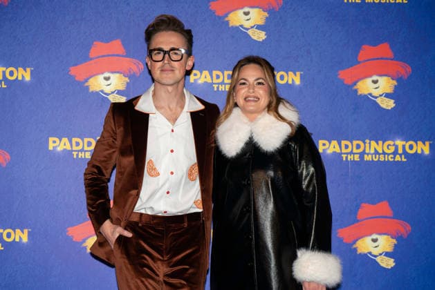 November 30, 2025, London, United Kingdom: Tom Fletcher and Giovanna Fletcher seen arriving on the Blue Carpet during the Paddington The Musical World Premiere opens in the West End, London. London United Kingdom - ZUMAs197 20251130_aaa_s197_559 Copyright: xBonniexBritainx