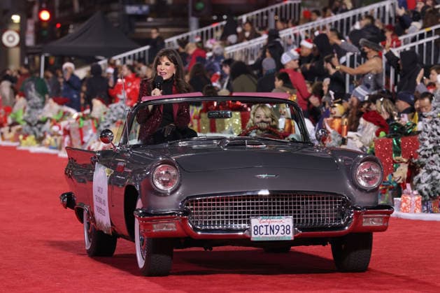 Kate Linder cruises down Hollywood Blvd. during The 93rd Annual Hollywood Christmas Parade With Grand Marshal Luke Wilson In Support of Marine Toys for Tots in Los Angeles on Sunday, November 30, 2025.  LAP20251130806 GERGxGRUDT