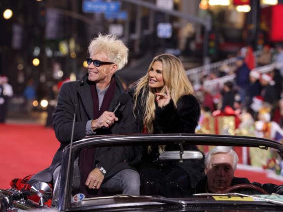 Murray SawChuck and Dani Elizabeth cruise down Hollywood Blvd. during The 93rd Annual Hollywood Christmas Parade With Grand Marshal Luke Wilson In Support of Marine Toys for Tots in Los Angeles on Sunday, November 30, 2025.  LAP20251130818 GERGxGRUDT