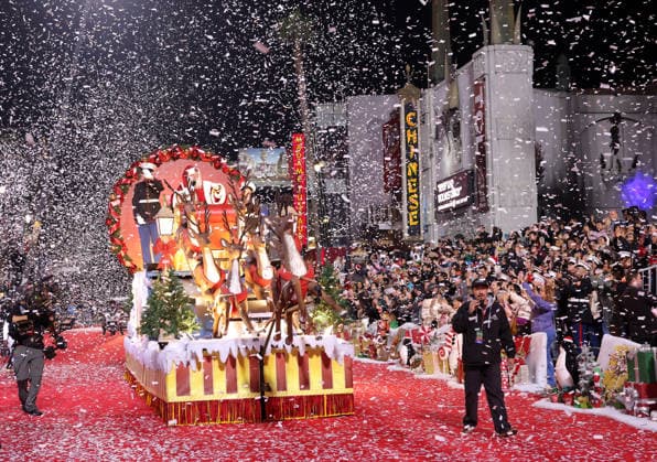 Marines for Toys For Tots and Cortney Lofton dressed as Santa Claus cruise down Hollywood Blvd. during The 93rd Annual Hollywood Christmas Parade With Grand Marshal Luke Wilson In Support of Marine Toys for Tots in Los Angeles on Sunday, November 30, 2025.  LAP20251130787 GERGxGRUDT