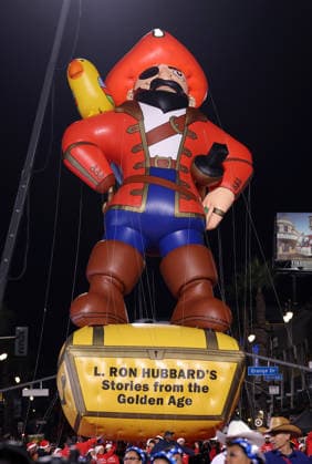 A giant inflatable cruises down Hollywood Blvd. during The 93rd Annual Hollywood Christmas Parade With Grand Marshal Luke Wilson In Support of Marine Toys for Tots in Los Angeles on Sunday, November 30, 2025.  LAP20251130791 GERGxGRUDT