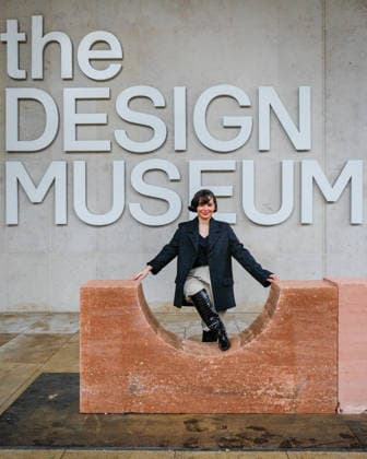 Open Monuments by Melek Zeynep Bulut photocall, new London Design Festival Landmark Project at the Design Museum, London, UK London, UK. 01st Dec, 2025. Artist Melek Zeynep Bulut poses with her work. Open Monuments by Melek Zeynep Bulut, is a new public installation and London Design Festival Landmark Project in the courtyard of the Design Museum in Kensington. LDF will present Open Monuments by Melek Zeynep Bulut at the Design Museum from 1 - 14 Dec 2025., Credit:Imageplotter Avalon  Copyright: xImageplotterx xAvalonx 1055819632